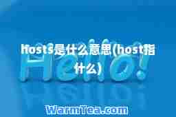 hosts是什么意思(host指什么)