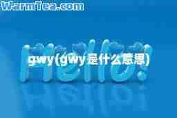 gwy(gwy是什么意思)