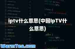 iptv什么意思(中国IpTV什么意思)