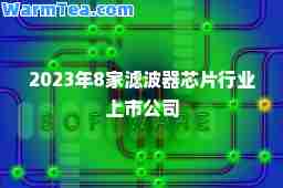 2023年8家滤波器芯片行业上市公司