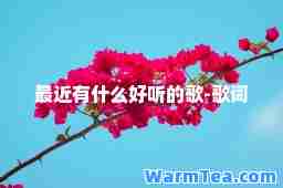 最近有什么好听的歌-歌词