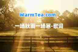 一场秋雨一场寒-歌词