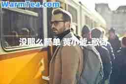 没那么简单 黄小琥-歌词