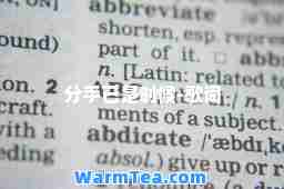 分手已是时候-歌词