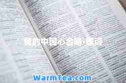 我的中国心唱-歌词