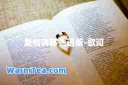 爱情转移粤语版-歌词
