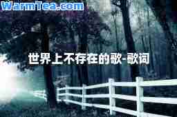 世界上不存在的歌-歌词