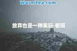 放弃也是一种美丽-歌词