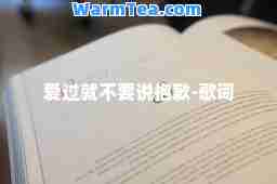 爱过就不要说抱歉-歌词