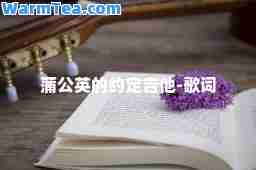蒲公英的约定吉他-歌词