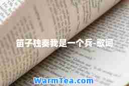 笛子独奏我是一个-歌词