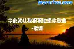 今夜就让我狠狠地想你歌曲-歌词