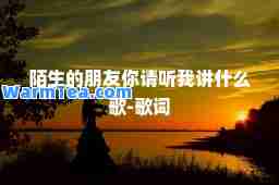 陌生的朋友你请听我讲什么歌-歌词
