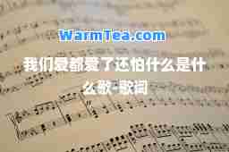 我们爱都爱了还怕什么是什么歌-歌词