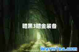 暗黑3暗金装备