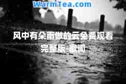 风中有朵雨做的云免费观看完整版-歌词