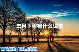 三月下雪有什么说法